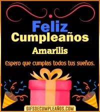 GIF Mensaje de cumpleaños Amarilis
